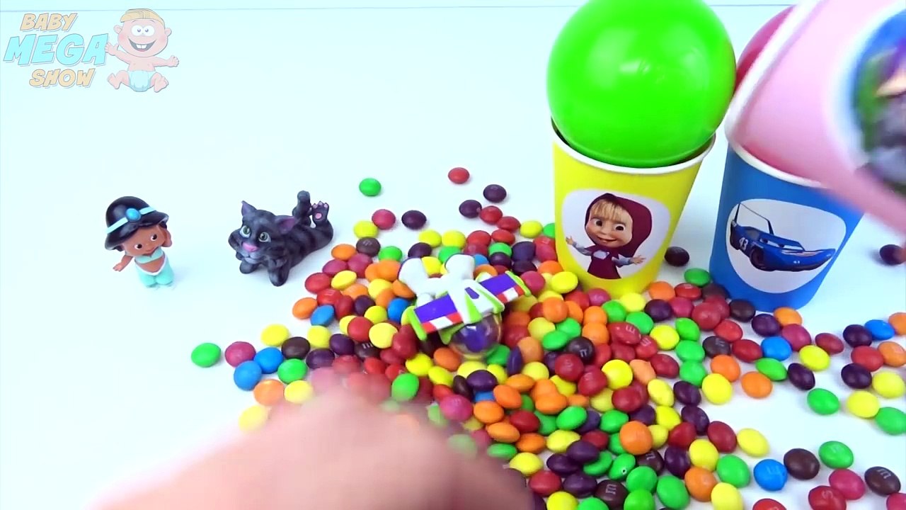 Balls Cups Stacking Toys Candy Skittles My Talking Tom Princess Disney McQueen Learn Color