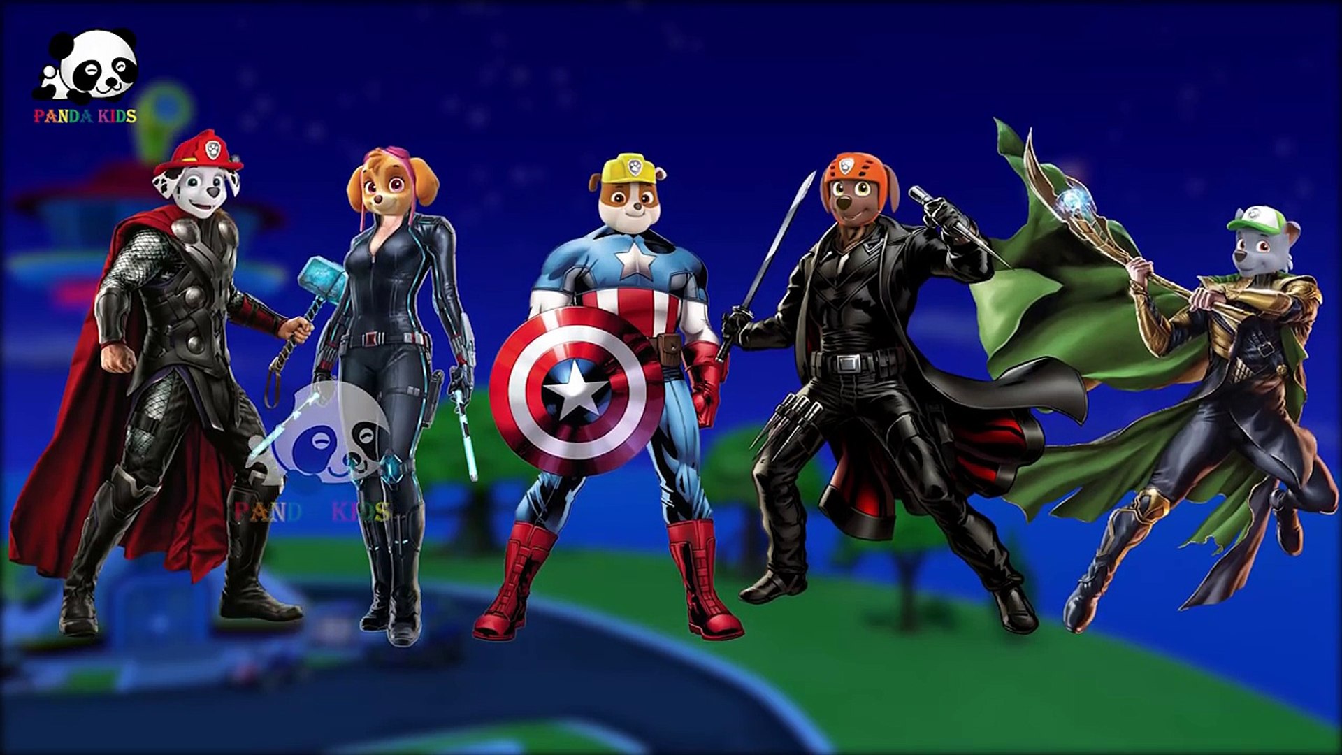 ⁣#Paw Patrol #Avengers #Captain America #Thor #Hulk #Spiderman #Finger Family Songs Panda
