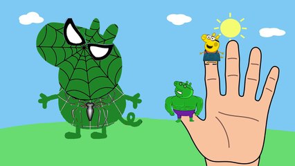 Peppa pig Iron Man Super Heroes FINGER FAMILY SONG ♥Toy Nursery Rhyme♥ Lyrics & MORE Kids