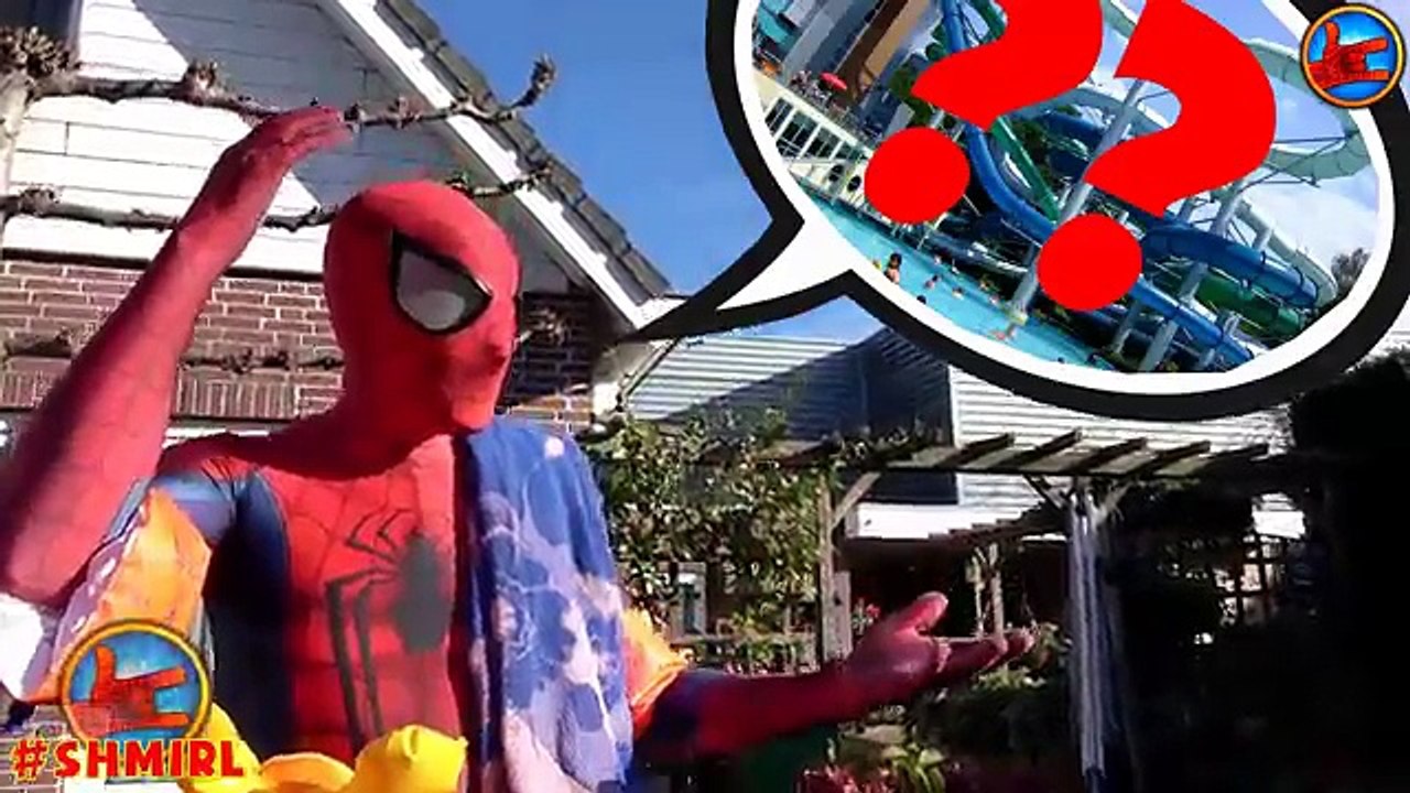 Spiderman POOL PARTY PRANK! w/ JOKER Rainbow Colored Balls Pool Fun Frozen Elsa Amazing Su