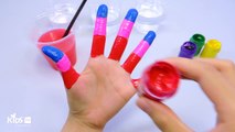 Learn Colors with FINGER FAMILY Nursery Rhymes Body Paint for Kids Rainbow Skittles Hand!