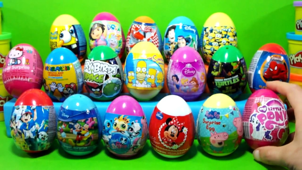60 Surprise eggs Kinder Surprise Dora the Explorer Peppa Pig Mickey Mouse clubhouse