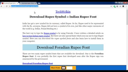 How to add/type rupee symbol