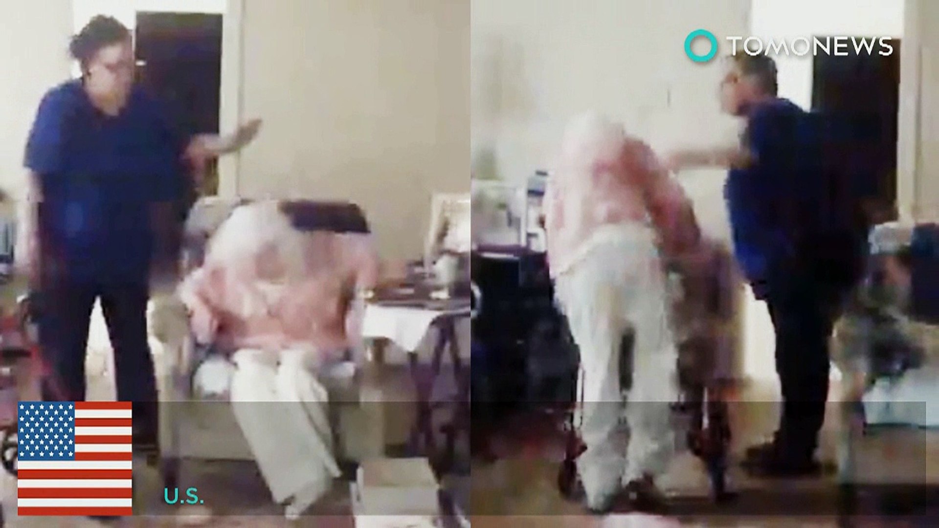 Polícia caça cruel cuidadora que bateu em velhinha.