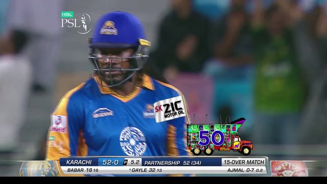 PSL 2017 Match 20- Karachi Kings vs Islamabad United - Chris Gayle Batting