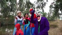 Venom Drop Baby Spiderman into Lake Shark Attack!! Superheroes Fun Joker Hulk Children Act