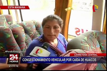 Download Video: Carretera Central: gran congestión vehicular por caída de huaicos