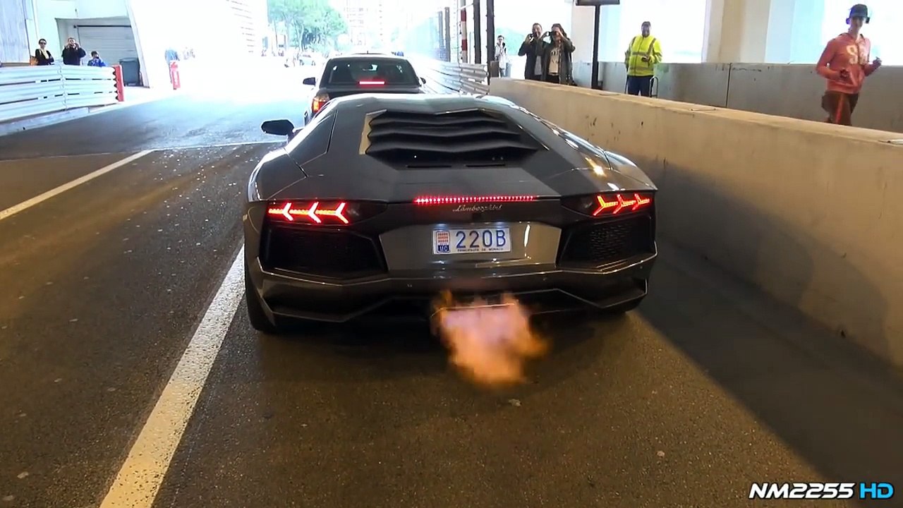 Lamborghini Aventador Shooting HUGE Flames!!