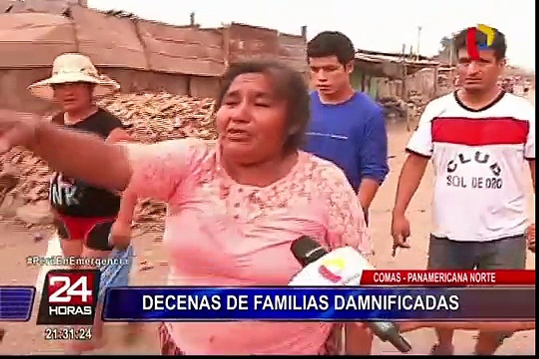 Desborde de río Chillón inundó varias casas y calles en Comas