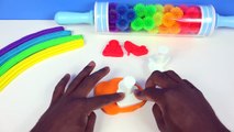 Modelling Clay Learn Colours with Play Doh Butterfly Mold and Pacman Rainbow Roller Pin