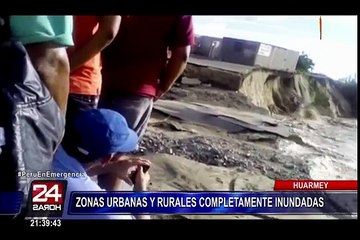 Huarmey inundada tras desborde de río
