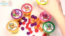 SPONGEBOB Squarepants Play Doh Cans Surprises Toys Patrick Squidward Sandy Cheeks Zootopia