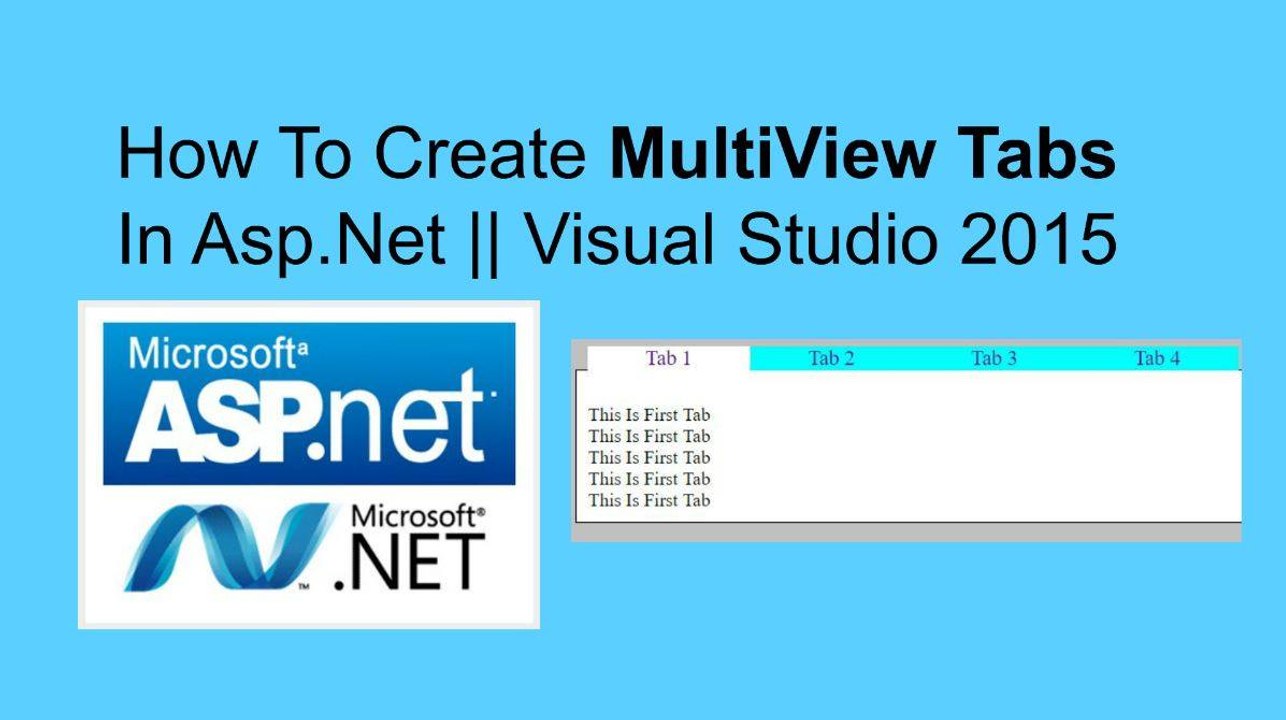 How to create multiview tabs in asp.net || Visual Studio 2015