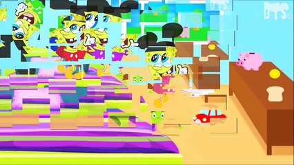 Five Little Spongebob Jumping on the Bed | 5 Little Monkeys Jumping on the bed Song