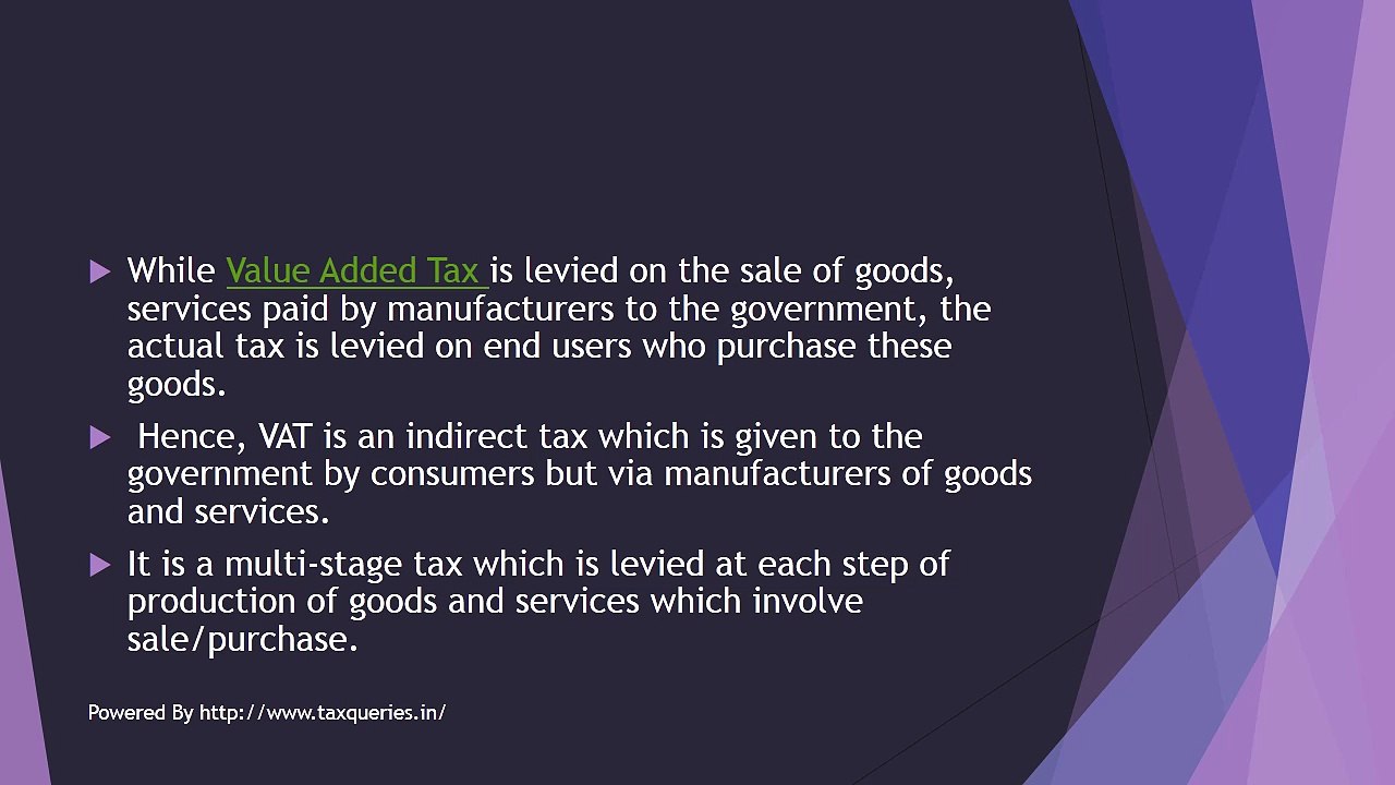 VALUE ADDED TAX (VAT)