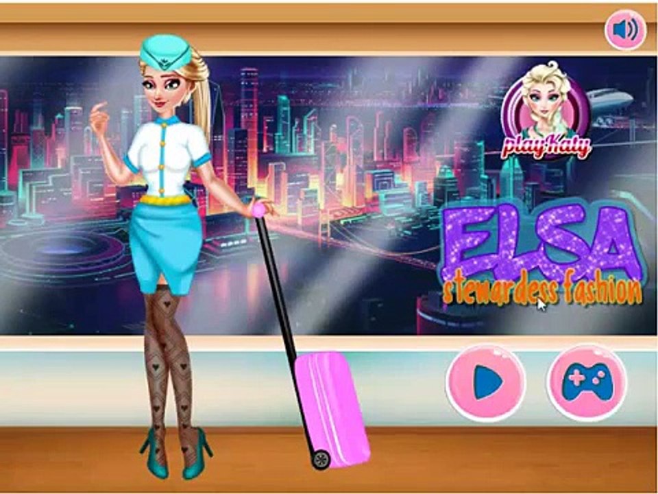 elsa stewardess fashion , beautyful game for kids , super game , fun game