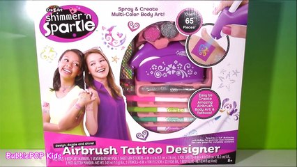 Cra-Z-Art Shimmer n Sparkle Airbrush Tattoo Designer! DIY Glittery Body Bling! Lip Balm F