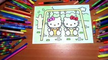 Привет Китти Новые функции раскраска страницы для Дети цвета раскраска цветной маркеры Войлок ручки карандаши