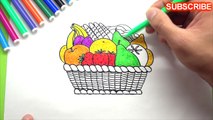 Coloring Pages For Kids With Fruits - Learn Colors For Kids part 2