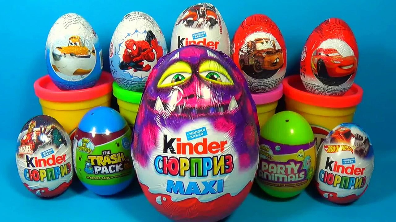 1000 surprise eggs! Disney Cars PLANES The SMURFS Toy Story HELLO KITTY Angry Birds Play-D