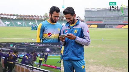 Mohammad Nawaz and Hasan Ali discussing the memorable last ball of Zalmi vs. Gladiators - "Ap Lucky Thay"