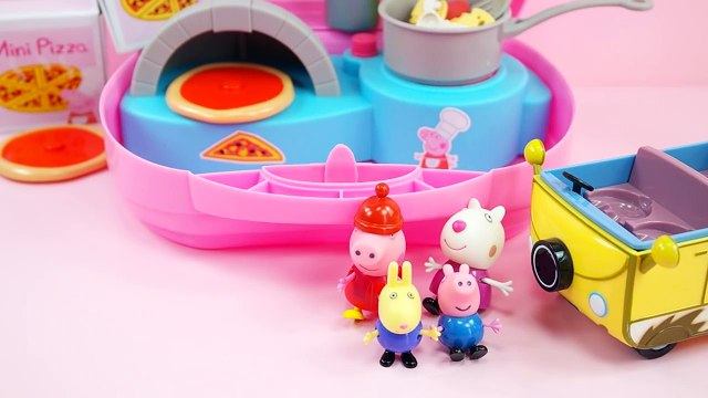 Играть доч Пеппа свинья Мини пиццерия Магазин пластилин пицца джордж и Дедушка свинья Игрушки