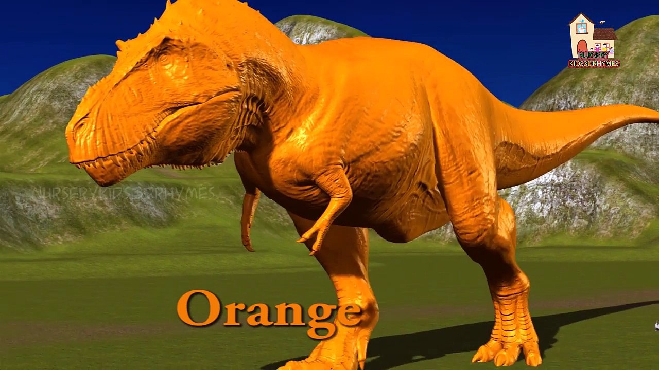 Colors Dinosaur Action Short Movies for Children | 3D Dinosaurs Finger Family Rhymes | Kid