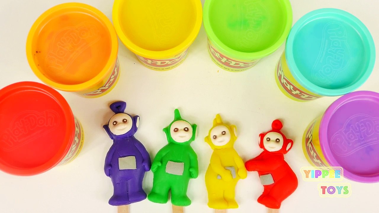 Lollipop Play Doh Clay Surprise Toys Teletubbies Rainbow Learn Colors Spongebob Spiderman