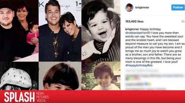 Kris Jenner is First to Wish Rob Kardashian a Happy 30th Birthday