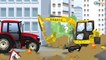 Learn Colors Yellow Excavator Diggers Cartoons & RED DUMP TRUCK World of Cars for children