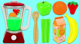 Pretend Fruit SLIME Smoothies Made with Toy Blender Kitchen Appliance Playset