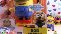 Minions new Deluxe action figure unboxing Baby Bob with Teddy bear