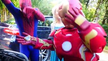 Hhulk Spiderman Hit Frozen Elsa! W/ Maleficent, Joker, Captain America - Funny Superheroes