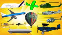 Air Vehicles for Kids - Learn about Planes Helicopter Hot Air Balloon Blimp