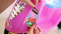 Pink Peppa Pig Ride On Power Wheels Motor Bike | Surprise Toy Unboxing & Assembly Playtime