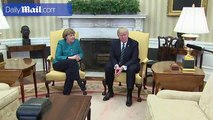 Trump and Merkel hold face to face talks at White House _ Daily Mail Online