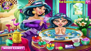 Жасмин Детка мыть дисней Принцесса жасмин мамочка и дочь ванна время Игры для девушки