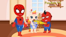 Spiderman & Frozen Elsa Babies Hair Cut Crying Funny Story! w/ pikachu Spiderman Superhero