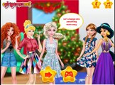 Princesses Waiting For Santa - Disney Princess Elsa Anna Cinderella Jasmine Merida Dress U