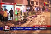 SJL: río Huaycoloro se desborda y afecta a vecinos de Malecón Checa