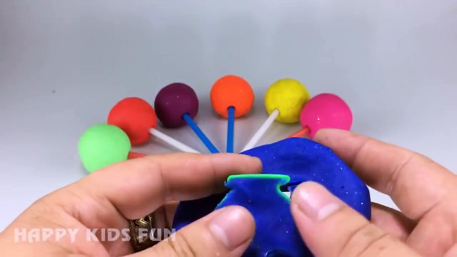 Play and Learn Colors with Glitter Play Dough Lollipops Bubble Guppies Molds Fun Animal an