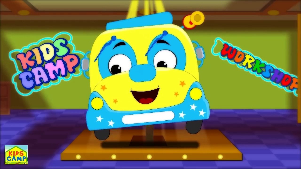 Learn Colors with Wheels On The Bus Finger Family Nursery Rhymes for Children by KidsCamp