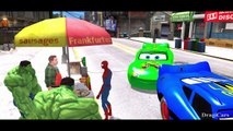 The Black Spider-Man with his Spiderman McQueen Cars & Hulk with his Green Lightning McQue