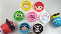 LEARN COLORS with Disney Tsum Tsums! Play doh Toy Surprise Cans, Disney ツムツム Toys-b4IAE