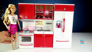Cooking Kitchen Fridge Oven Toy Set with Barbie For Chil