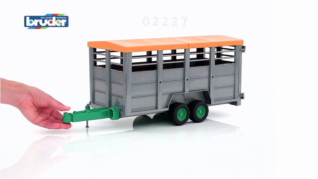 Viehtransportanhänger mit 1 Kuh 02227 Bruder Spielwaren-MoL1MH15
