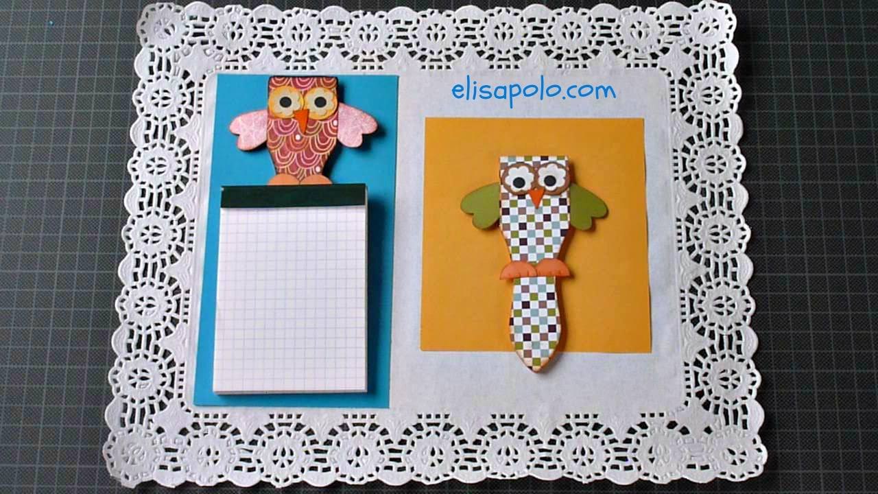 DIY.  Regalos para el Día de la Madre, Día del Padre, Búho Porta Notas