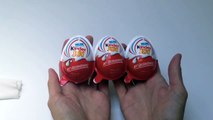 3 Kinder Joy Surprise Eggs Unwrapping Toys and Chocolate Ferrero--KX