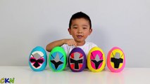 Power Rangers Ninja Steel Play-Doh Surprise Eggs Opening Morphing Fun With Ckn Toys-sk_
