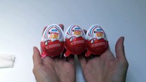 3 Kinder Joy Surprise Eggs Unwrapping Toys and Chocolate Ferrero--K